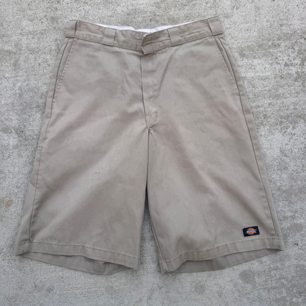 Dickies Baggy Work Shorts Khaki Tan Mens 32 Waist Skater